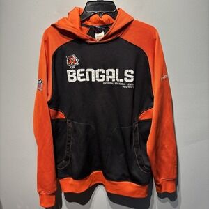VTG‎ ONFIELD REEBOK CINCINNATI BENGALS FOOTBALL NHL Hooded Sweatshirt SzS